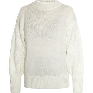 usha - Gebreide Trui - Met Verschillend Strickpatroon - Met Opgestikte Bloemen