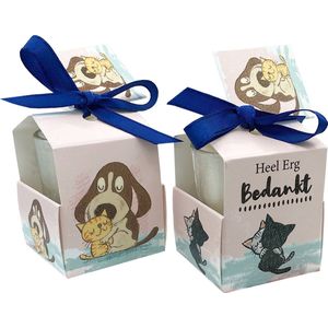 Wenskaarsje met bedeltje - Heel Erg Bedankt - Geurkaarsje in geschenkdoosje - met labeltje - vanille - sojawax