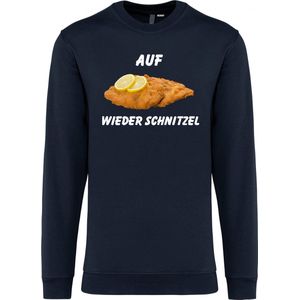 Sweater Auf Wieder Schnitzel | Apres Ski Verkleedkleren | Ski Pully Heren | Foute Party Ski Trui | Navy | maat XS