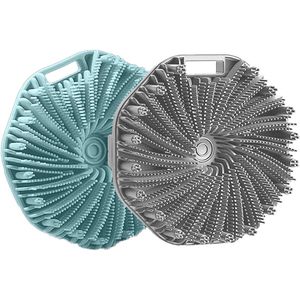 Siliconen lichaamsscrub badborstel, super exfoliërende lichaamsborstel met antislipband, milieuvriendelijke badborstel voor gevoelige/alle huidtypen, zachte massage en effectieve douche-exfoliatie