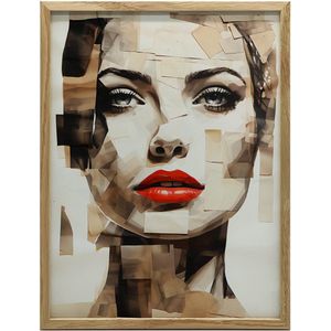 Portret Op Premium Canvas Met Rode Noot Zonder Lijst 70X100 Cm