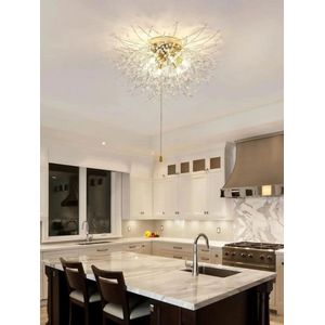 LuxiLamps - Luxe Kristal Plafondlamp - Paardebloem - Kroonluchter - Crystal Led Lamp - Goud - 60 cm - Moderne lamp - Plafondlamp - Plafoniere