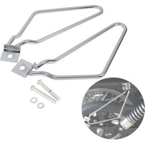 Zadeltassen beugel voor motorfiets - 2x zadeltassen mount beugels - ondersteuning voor XL883/1200 HD1450/1584 (zilver) .