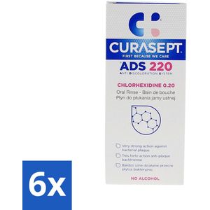 Curasept - Mondspoeling - 0,2% Chloorhexidine - Intensieve Bescherming - 200 ml - Voordeelverpakking - 6 stuks