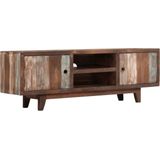 The Living Store TV-kast vintage - massief acaciahout - 118 x 30 x 40 cm - kabeltoegang