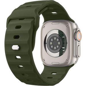 Silicone Replacement Strap Wrist band for Apple Watch Series 10-4, SE - Army Green