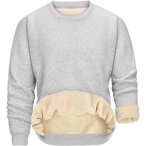 Heren sweatshirt zonder capuchon, fleece, klassiek, lange mouwen, warm, casual, sportief, wintersweater