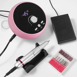 Fytura - Professionele Manicureboormachine 45.000 RPM – Elektrische Nagelfrees – Inclusief 6 Opzetstukken & Schuurbandjes – Gel Nagels Verwijderen – Nagelriemverzorging – Roze