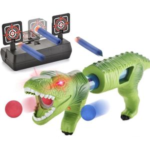 Dinosaurus Foam bal speelgoed pistool met geluid - Inclusief interactieve schietschijf - Kinderspeelgoed jongens & meisjes vanaf 3 jaar - Kinder speelgoed cadeau
