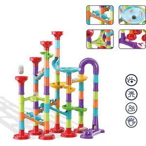 Marble Run Pipeline Toys Set - 113 Delig - Inclusief 30 Knikkers - Marble Rush - Knikkerbaan - Leuk als Cadeau