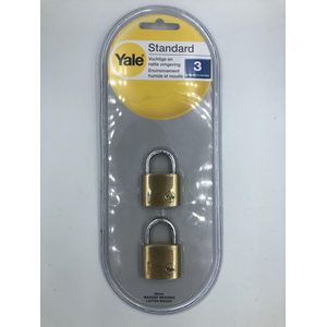 Yale messing hangslot Y110/35 per 2 stuks geschikt voor natte en vochtige omgeving.