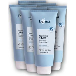 Derma Family - Shampoo - Voordeelverpakking 6 x 350 ML - Vegan Shampoo - Hypoallergeen - Parfumvrij