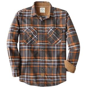 Geruit Flanellen Herenoverhemd met Lange Mouwen en Informele Kraagknoopjes