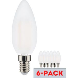 Proventa LongLife LED kaarslamp met mat witte afwerking - E14 - Voordeelverpakking - 6 x led lamp