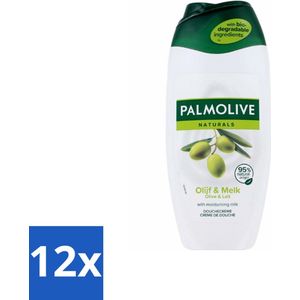 12 x Palmolive - Naturals - Douchecréme - Olijf & Melk - Natuurlijke ingrediënten - 250 ml - Douchecrème - Olijf - Melk - Natuurlijke Ingrediënten - Hydratatie