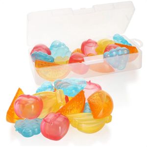 28 x Herbruikbare IJsblokjes met Opbergdoos - Feestelijke IJsblokjes voor het Koelen van Drankjes - IJsblokjes in Fruitontwerp (Verpakking van 28 - Fruit)