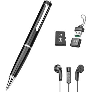 64 GB digitale voice recorder met geluidsreductie en 768 uur opnamecapaciteit