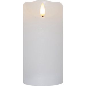 Star Trading pilaarkaars Flamme Rustic, waskaars, wit, timer, LED, warm wit, 15 cm