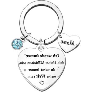 Sleutelhanger Best Mama Ever - Moederdag cadeau van dochter - Zilver M