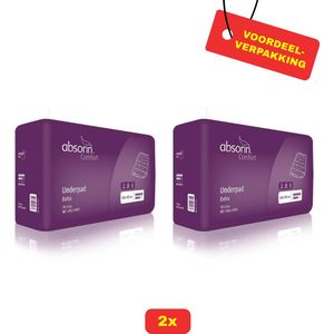 2x Absorin Comfort - Extra - Onderlegger - 60x90cm - 7 Drops - Wit - Voordeelverpakking!