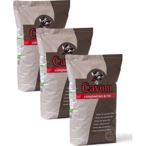 Cavom Compleet Adult Lam&Rijst - Hondenvoer - 3 x 20 kg