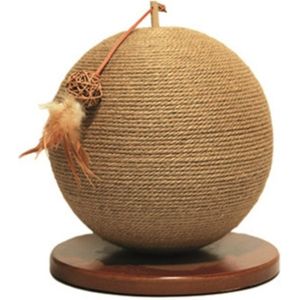 Krabpaal Kat – Bolvormig – Compact & Duurzaam – Met Speelhengel – 30 x 30 x 33 cm