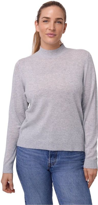 DANISH ENDURANCE Trui van Merinowol met Kasjmiermix - voor Vrouwen - Lichtgrijs Gemêleerd - Maat S