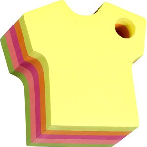 Stick'n kleding memokubus 70x70mm, t-shirt met pennengat, 400 sticky notes