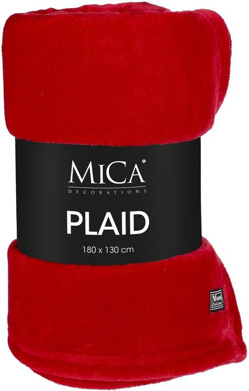 Mica - Famke - Fleece Deken - Rood - 130 x 180 cm - Polyester - Plaid