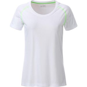 James and Nicholson Dames/Dames Sport T-Shirt (Wit/Recht Groen)