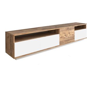 TV-Meubel - Atlantische Dennen Wit Melamine Gecoate Deeltjesbord - Afmetingen 180x44.5x44.6cm - Stijlvol en Duurzaam