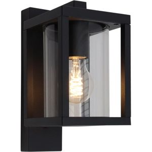 Olucia Amalie - Moderne Buiten wandlamp - Aluminium/Glas - Zwart