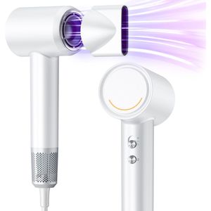 SYTIFRO Fohn - Fohnborstel - ionische Haarföhn - Reisföhn - Snel, Pluisvrij, Glanzend - Föhn Geluidsarm - 4 Warmtestanden en 3 Snelheden - Wit