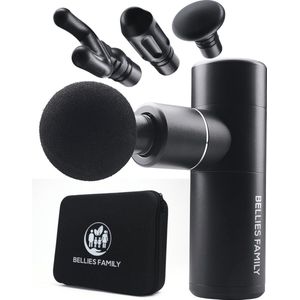 Massage Gun Mini PRO - Samengesteld door Msc. Fysio - Sport en Relax Massage Apparaat - 4 opzetstukken - Professioneel - Bellies family