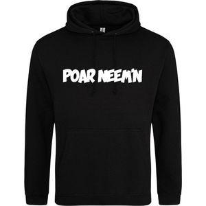 POAR NEEM'N  Hoodie | Sweater | Capuchon | Trui | Hooded | Print | Zwart | Maat L