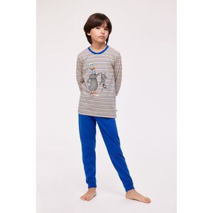 Woody pyjama jongens/heren - multicolor gestreept - kalkoen - 232-10-PLC-S/908 - maat 140