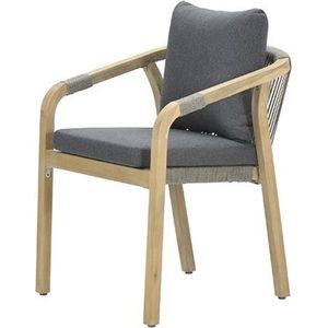 Santos dining fauteuil - acaciahout white wash-rope dgrijs-mystic grey