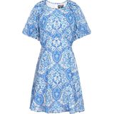 DreiMaster - Vintage Jurk - Blauw - Lichtblauw - Wit