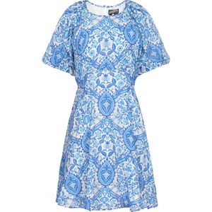 DreiMaster - Vintage Jurk - Blauw - Lichtblauw - Wit