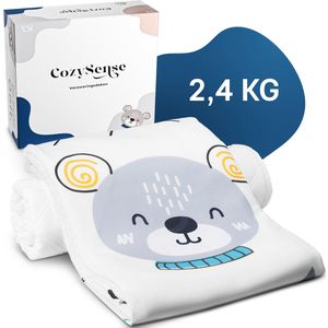 CozySense® Verzwaringsdeken Kind 2,4 kg - Weighted Blanket - Zwaartedeken met GLASS-Flow® Drukverdeling - Wasbare Hoes - Hypoallergeen - Voor Jongens