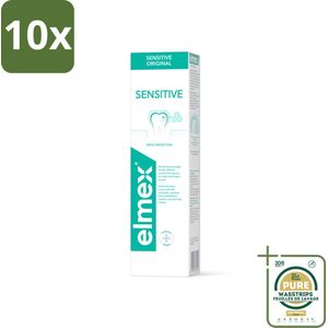 10 x Elmex Tandpasta Sensitive Original 75 ml - Grootverpakking - Gevoelige Tanden - Tandpasta - Aminfluoride - Tandgevoeligheid - Cariës