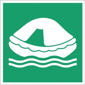 Overlevingsvlot bord – E038 - Dibond - 40 x 40 cm