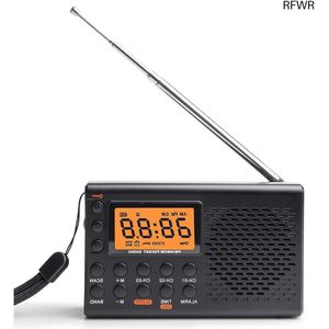 RFWR® Draagbare AM/FM/SW Radio met LCD-Display en Alarmfunctie - Ideaal voor Thuis en Op Reis