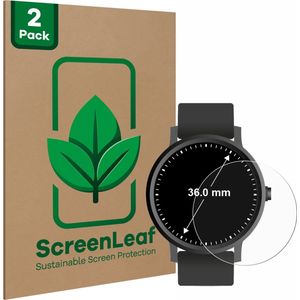 ScreenLeaf - Screenprotector voor Horloges (Rond, ø: 36 mm) - Duurzame schermbescherming Folie Beschermfolie transparant (2 Stuks)