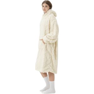 Dutch Decor - Plaid met mouwen 'Sophie' (70x110cm, Bone White)