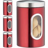 4x - Voorraadbus - Rood - Metaal - Volume: 1,4 Liter