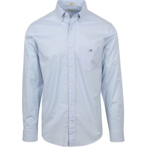 Gant - Casual Overhemd Poplin Lichtblauw - Heren - Maat L - Regular-fit