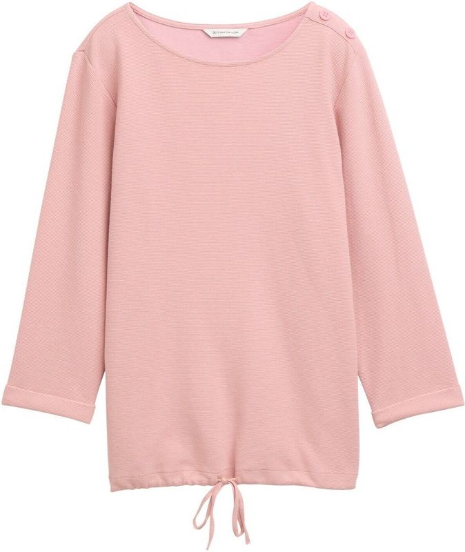 TOM TAILOR - Shirt - Roze - Katoen - Driekwart Mouw