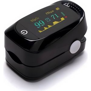 Lifell Saturatiemeter - Hartslag meter & Zuurstofmeter - Oximeter - + NL Handleiding - Zwart