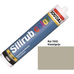 Soudal Silirub Color - Siliconekit - Montagekit - ook voor sanitaire ruimten - koker 310 ml - RAL 7032 - Kiezelgrijs